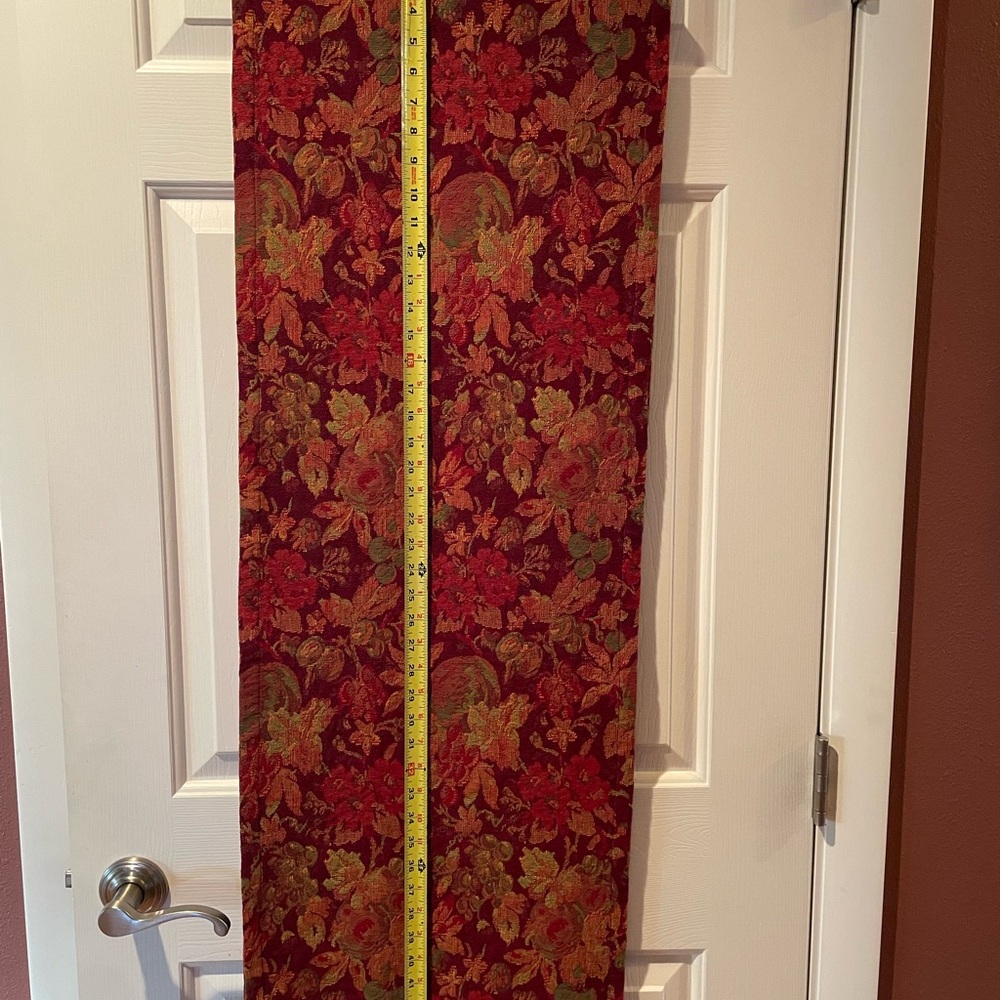 Red and Gold Floral Accent Panel